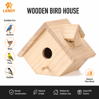 Nichoir en bois naturel pour oiseaux à suspendre à l'extérieur, nichoir en bois avec perchoir, entrée de 1,37 pouce pour la décoration du jardin