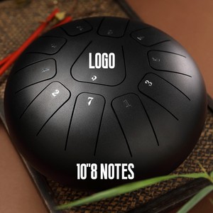 Jelo Customization 10 pouces Titanium Alloy Steel <span class=keywords><strong>Handpan</strong></span> 8 notes C/D Tone avec languette en acier au carbone Tambour de réservoir - Product Image 3