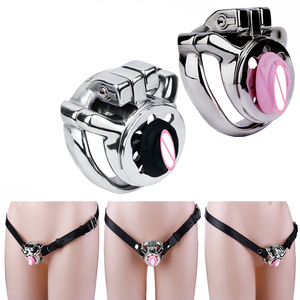 Yeni stil düz Chastity kafes erkek görünmez paslanmaz çelik bekaret kemeri cihazı düz horoz kafes - Product Image 1