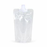 Pochette transparente à bec verseur 50ml 500ml, sac en plastique transparent pour liquides, boissons, jus, lait, thé, avec bouchon à vis