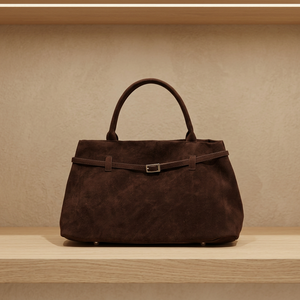 Sac fourre-tout vintage en suède givré grande capacité, style européen et américain, avec deux poignées, fermeture magnétique et ceinture décorative, durable - Product Image 3