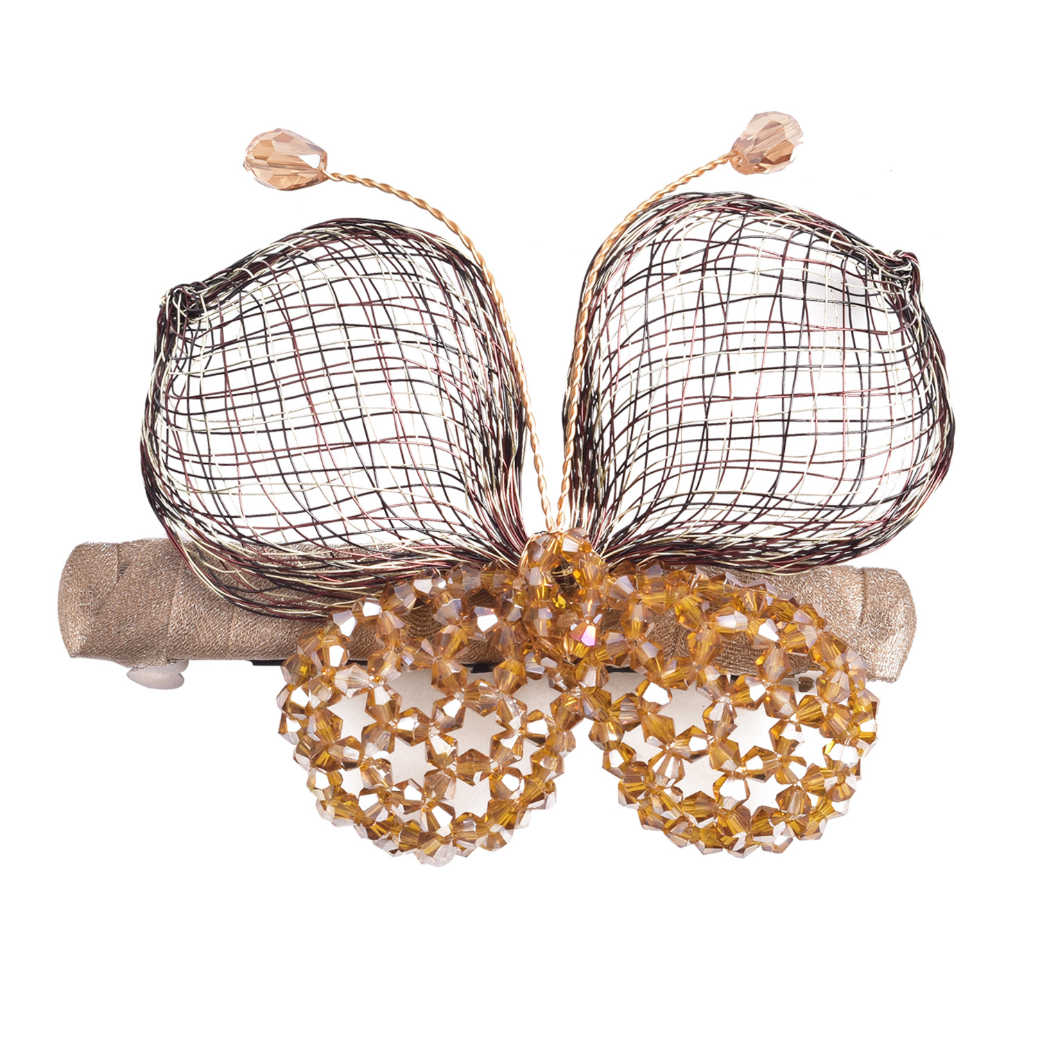 Хит продаж, летние товары в стиле барокко, женские заколки для волос из медной сетки с бабочкой и жемчугом высокого качества