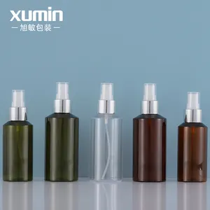 Grosir Pabrikan Cina 100 Ml Botol Semprot Pompa Kabut Badan Hewan Peliharaan Ruangan Plastik Bulat untuk Kemasan Kosmetik 100 Ml