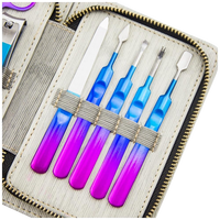 Ensemble de coupe-ongles luxueux en acier inoxydable coloré de 15 pièces, ensemble de manucure professionnel, kit de voyage, kit d'extension d'ongles, durable