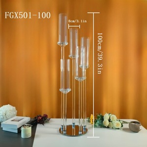 Candélabre en cristal durable LANJO, grand centre de table, tubes en verre, décorations en cristal. - Product Image 6