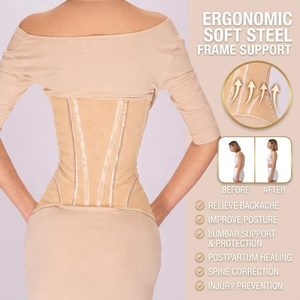 Ingrosso Guaina Modellante in Lattice per <span class=keywords><strong>Donna</strong></span> con 11 Stecche in Acciaio, Controllo Pancia, Effetto Clessidra, Cintura Faja - Product Image 5