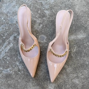 <span class=keywords><strong>Sandali</strong></span> con <span class=keywords><strong>tacco</strong></span> da donna con catena nera <span class=keywords><strong>bordeaux</strong></span> pump da sposa scarpe da ufficio scarpe da donna tacchi - Product Image 6
