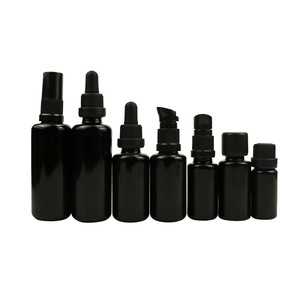 High Quality 30ml 50ml 100ml Manufacturer Flat Top Glass <strong>Bottle</strong> <strong>Optical</strong> Violet Storage Food Airtight Glass Jar with Black Lid - Product Image 6