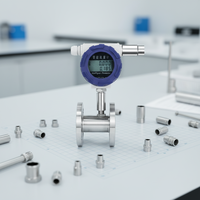 Débitmètre numérique sans fil miniature Clouds 4G NB-IoT LoRa haute précision pour petits diamètres avec protocole WirelessHART