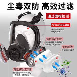 Masque respiratoire intégral Taodun en silicone avec filtre pour vapeurs organiques, protection chimique, réutilisable - Product Image 2