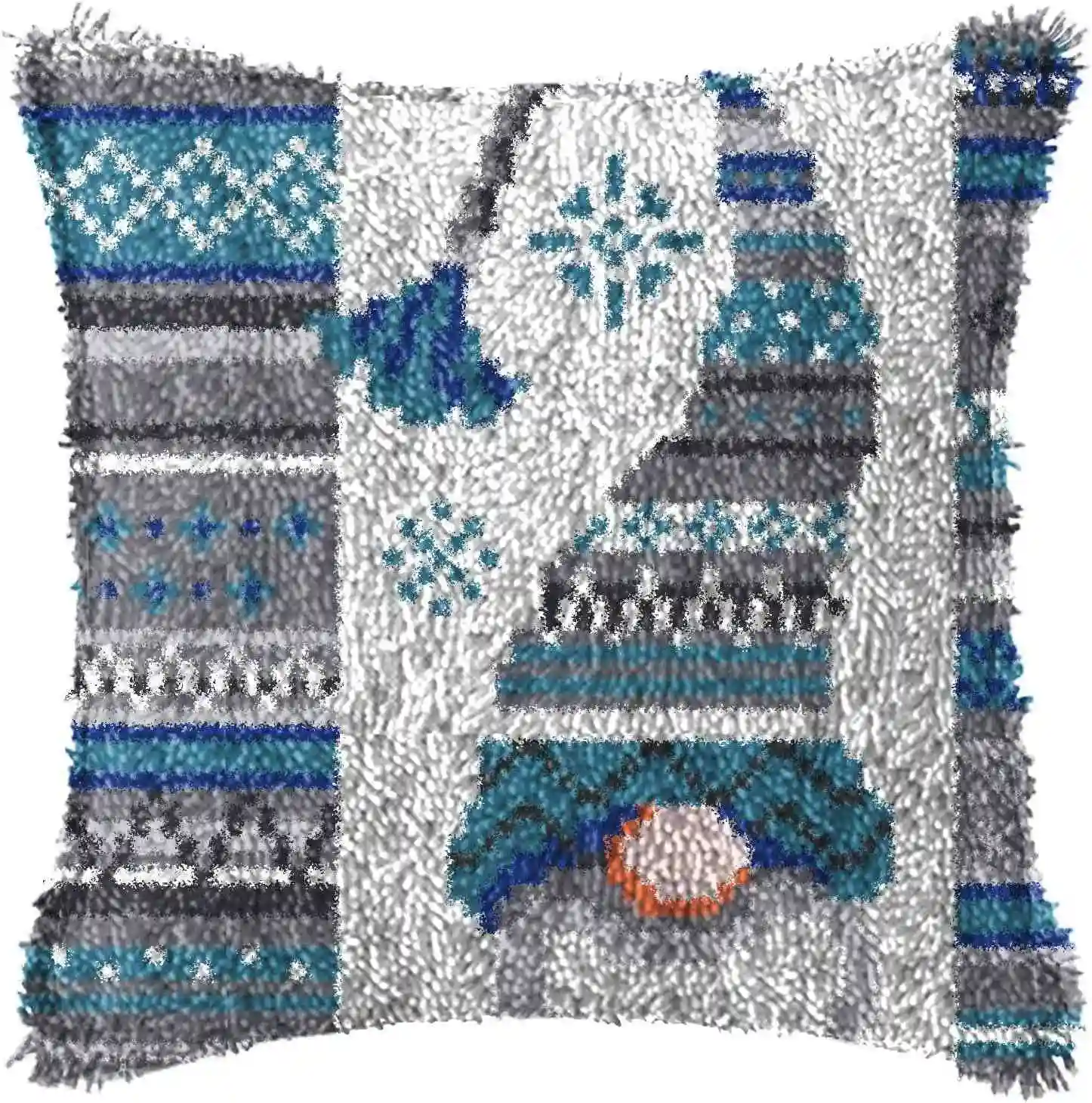 Fabricantes suministro de Alfombra de lana segmento bordado almohada de dibujos animados sombrero de Navidad almohada de felpa cojín del sofá