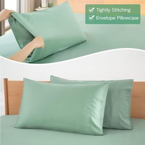 100% Juegos de bambú al por mayor Juegos de cama Sábana y funda de almohada T/F/Q/K/<span class=keywords><strong>CK</strong></span> Tamaño 300TC Juego de sábanas de viscosa de Bambú - Product Image 3