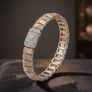 925 Silver Rose Gold Plated Trendy Charm <b>Bracelet</b> for Women Luxury Party Wear Jewelry Gift - Product Image 1