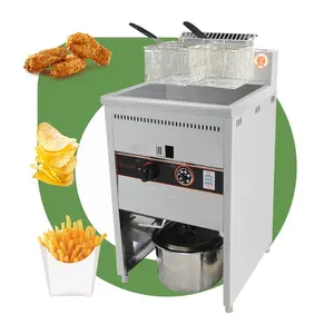 20l Double Basket High Pressure Propane 2 Tank 4 Free Standing Ventless System Deep Fryer with Hood