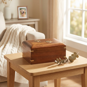 American Style Brown Wooden Pet <b>Urns</b> for <b>Dog</b> and Cat Ashes Eco-Friendly 200 Cubic Inch Capacity Customized Size Decorative - Product Image 2