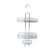 Étagère de rangement suspendue à 3 niveaux DaS en acier inoxydable antirouille pour douche, avec porte-savon, idéale pour dortoir