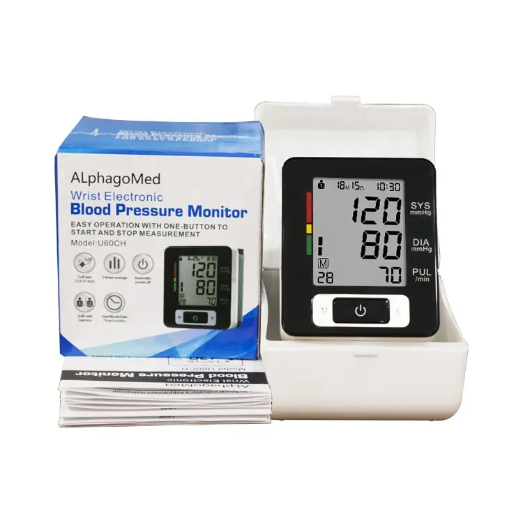 Healthy BP Measuring Device Digital Medical Equipment with Big LCD Display Wrist Blood Pressure Monitor