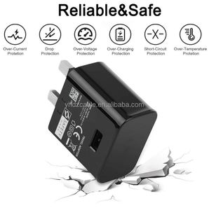 อะแดปเตอร์ชาร์จเร็วแบบ USB QC 3.0 15W สำหรับ Samsung Galaxy S8 S10 หัวปลั๊กแบบ UK 3 ขา สำหรับเดินทาง ใช้กับ Android ได้ - Product Image 2
