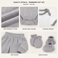 Fabricant d'ensembles de vêtements pour bébés, 7 pièces, vêtements pour nouveau-nés en coton biologique, logo personnalisé, OEM ODM, vente en gros pour les marques en ligne