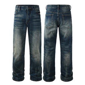 Jeans da Uomo Taglie Forti in Denim Micro-elastico Comodo a Vita Media, Gamba Dritta e Spessa, Stile Casual - Product Image 3