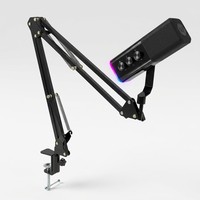 Microphone dynamique professionnel WM13-35 à double mode, super cardioïde, pour studio, avec éclairage RGB, 192 kHz/24 bits, pour diffusion et podcast