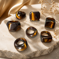 Nouvelle bague artistique en résine œil de chat ambre pour Pâques et le Nouvel An chinois - Choix tendance au style unique