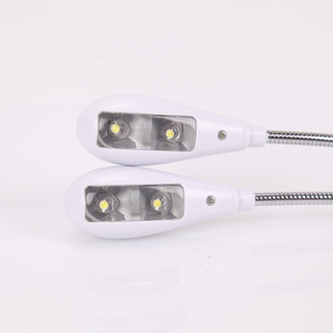 Led Music <b>Stand</b> Light Dual Head Rechargeable White Plastic Body For Piano Guitar Violin With Usb Charging And Manual <b>Switch</b> - Product Image 1