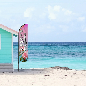 2.5*11.5 FT FLOWERS High Quality Custom Feather <b>Flags</b> Beach <b>Flag</b> for Beach Party and Advertising Promotions - Product Image 4