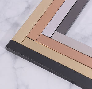 Nouvelle arrivée Bords muraux <span class=keywords><strong>en</strong></span> acier inoxydable <span class=keywords><strong>en</strong></span> céramique Plinthe Garniture d'angle Bande de carreaux décoratifs <span class=keywords><strong>en</strong></span> métal pour bordure d'angle - Product Image 4