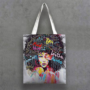 Bolso de lona con patrón de dibujos animados de los <span class=keywords><strong>pueblos</strong></span> indígenas de las mujeres de la tribu Africana popular - Product Image 2