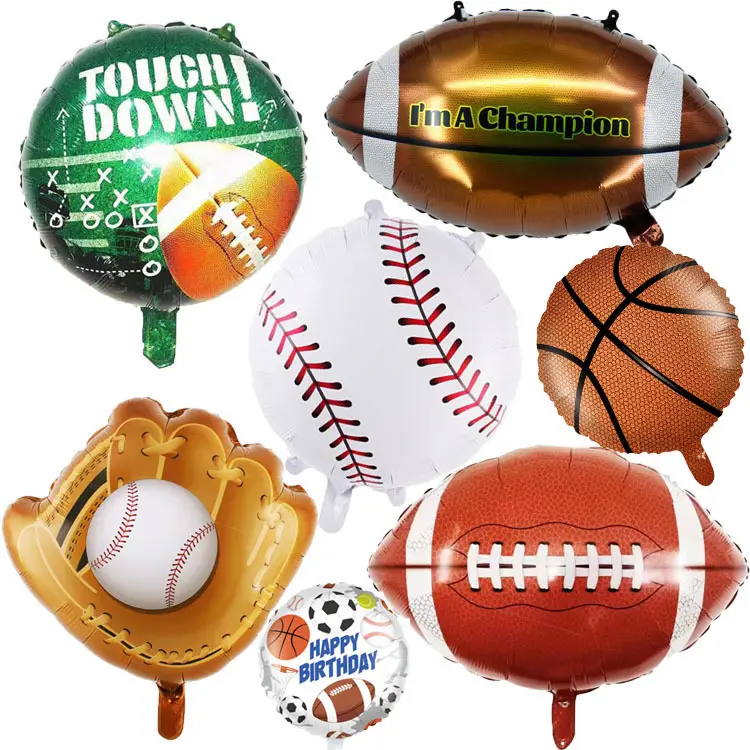 Sport Goederen Thema Rugby Baseball Basketbal Volleybal Voetbal Folie Ballon Sport Ontmoeten Verjaardagsfeestje Decoratie Bal