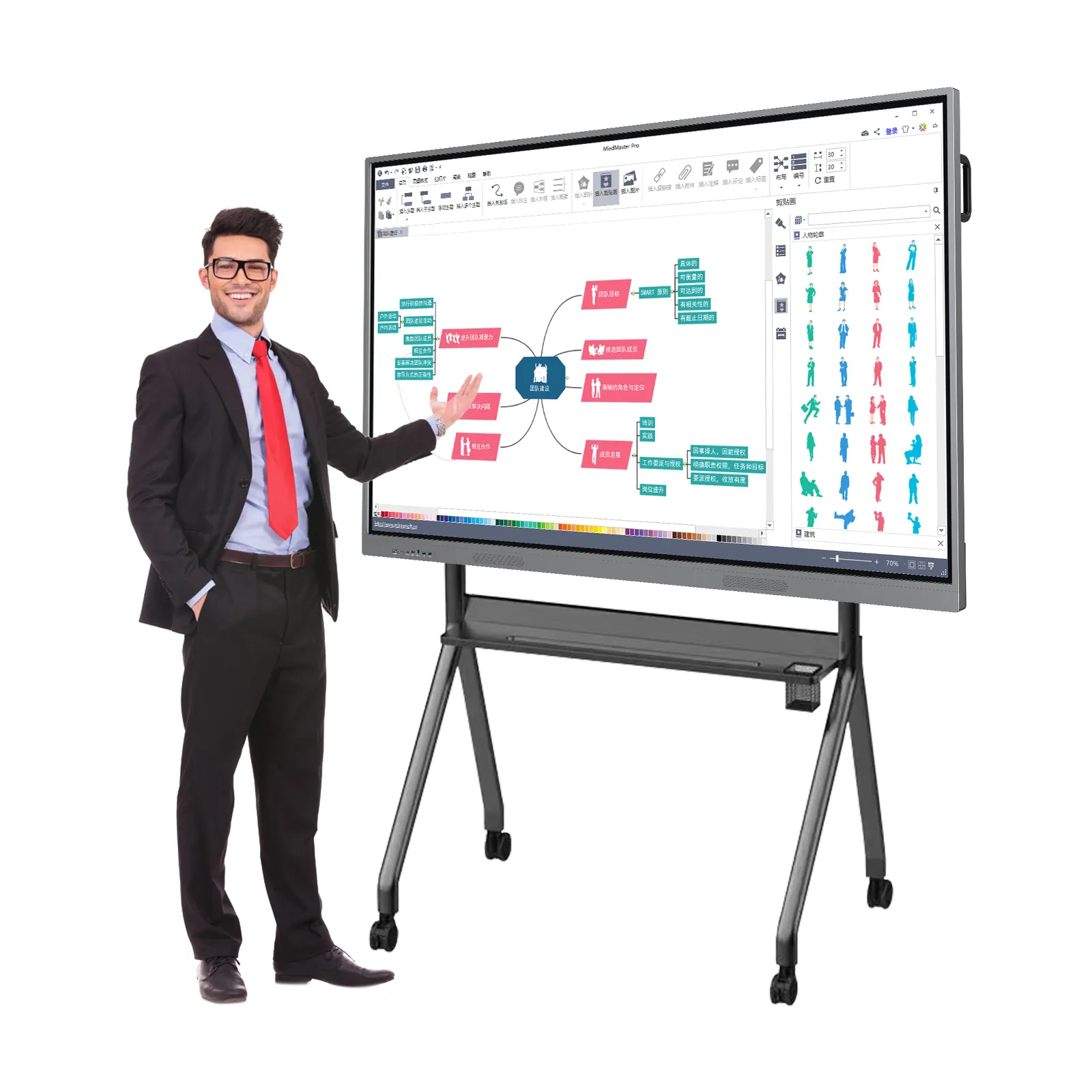 Factory Wifi Pc Anti-glare Glass Flat Monitor Digital Display Smart Board Touch Screen Teaching Whiteboard For School
