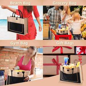 Bolsa de Yute Personalizada al por Mayor para Mujer, Reutilizable, para Compras, Playa, Regalos, con Diseño de Letras Personalizadas - Product Image 5