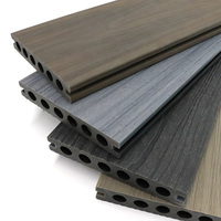 Planches de terrasse en WPC robustes 140x22,5 mm à âme creuse, co-extrusion, pour extérieur, avec double finition de surface