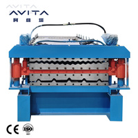 Maquinaria para Materiales de Construcción Metálicos, Máquina para Fabricar Láminas Corrugadas IBR, Máquina de Perfilado de Doble Capa AVITA
