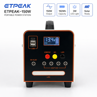 Générateur solaire portable 150W 192Wh LiFePO4, onde sinusoïdale pure, MPPT, panneau 40W, charge de voiture, camping, lampe de poche extérieure