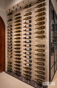 Étagère à vin personnalisée porte-bouteille casier à vin suspendu câble métallique flottant système de câble de vin avec <span class=keywords><strong>verre</strong></span> propre et clip ruban - Product Image 5