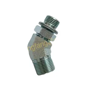 1BG4-OG צינור הידראולי סוף bsp זכר מרפק 45 תואר stud מתכוונן מתאים מתאם עם oring ומכונת כביסה