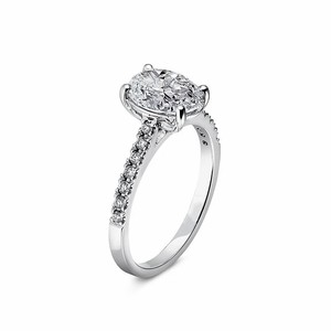 เครื่องประดับชั้นดี SGARIT พร้อมใบรับรอง IGI แหวนทองคำขาว 18K ประดับ<span class=keywords><strong>เพชร</strong></span>แล็บโกรว์ทรงรี 2 กะรัต ขนาด 9*7 มม. แหวนแฟชั่น แหวนหมั้น - Product Image 2