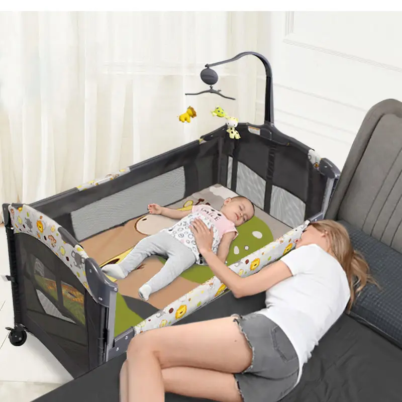 New Baby Product 2022 Mosquito Net Baby Cot, Kids Bedroom Furniture Convertible Baby Bed Design/