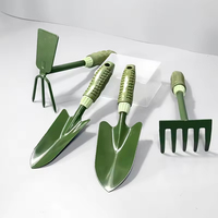 Vente flash : Ensemble de 4 outils de jardinage à manche en plastique, houe et fourche à double usage, pelle pour ameublir le sol, pelle à désherber, pelle de jardin