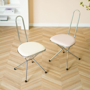 Silla de Comedor Plegable Nórdica con Estructura Metálica y Cojín de Terciopelo para Hogar, Oficina, Cafetería, Tocador de Maquillaje, Accesorio de Fotografía Estilo Ins - Product Image 2