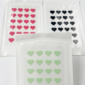 Patch de récupération de l'acné hydrocolloïde coloré multicolore coeur points paillettes facile à peler pour le visage végétalien amical 24 soins de la peau - Product Image 6