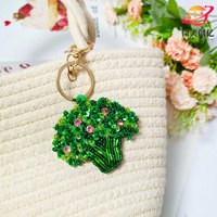 Porte-clés colorés faits main en mini perles de riz blancs, série légumes (carotte, citrouille, maïs), breloques de sac tendance