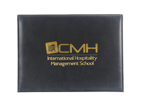 Couverture de certificat de titulaire de diplôme en cuir PU avec logo estampillé personnalisé avec nom de l'école