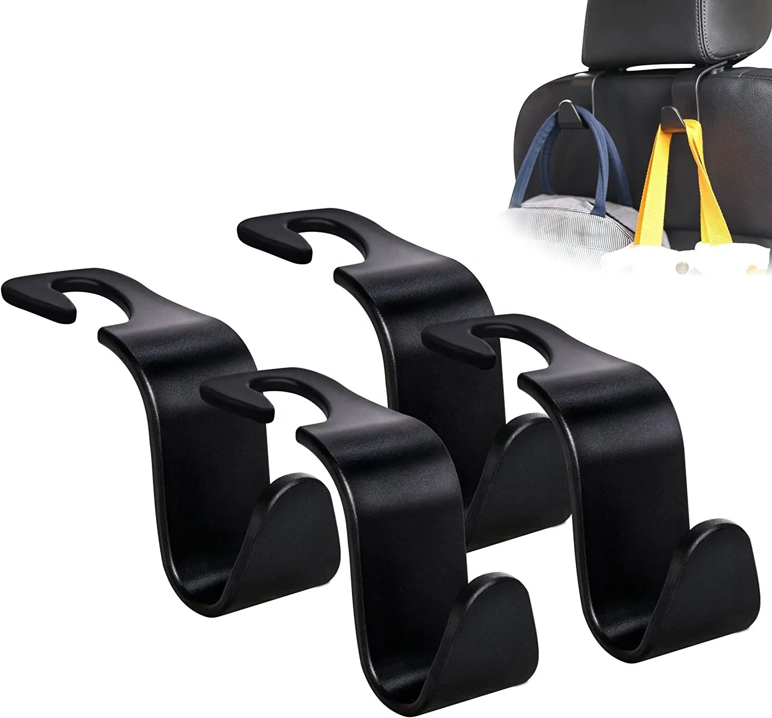 Car Seat Back Hook Universal Portable Car Accessories Interior Hanger Holder Storage for Groceries Bag Handbag