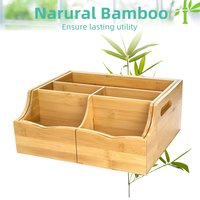 Organisateur de condiments en bambou à 7 compartiments, extensible, pour bar à café, rangement de condiments pour le thé, décoration de bar, cuisine, bureau