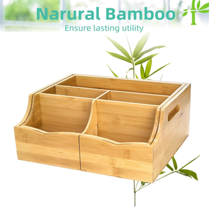 Organizador de Condimentos de Bambú de 7 Compartimentos para Barra de Café, Almacenamiento Extensible de Condimentos para Té, Decoración de <span class=keywords><strong>Bar</strong></span>, Cocina, Oficina - Product Image 4