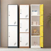 Armoire Métallique Moderne, Vestiaire Métallique Durable, Casier de Rangement à 2 Portes avec Serrure et Clé, Organisateur de Vêtements en Acier