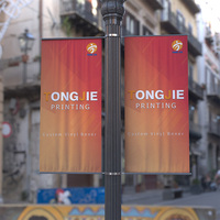 Impression couleur double face personnalisée Exposition Salon commercial Événement Promotion Drapeau de rue Support de bannière de poteau